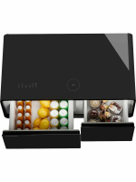 Умный барный стол с холодильником Hiberg X2 FB, барный центр/холодильник с беспроводной зарядкой черный, USB-порт/Type-C