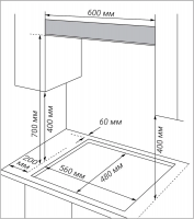 Газовая варочная панель Hiberg VM 7155 B, черный