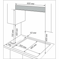 Газовая варочная панель Hiberg VM 7255 B, черный