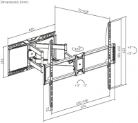 Кронштейн для телевизора Ultramounts UM968, черный 43"-105" макс.50кг настенный поворот и наклон