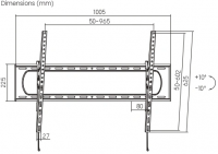 Кронштейн для телевизора Ultramounts UM851T, черный 60"-120" макс.120кг настенный наклон