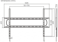 Кронштейн для телевизора Ultramounts UM825F, черный 60"-120" макс.120кг настенный фиксированный