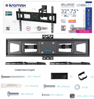 Кронштейн для телевизора Kromax CORBEL-11, титан 32"-75" макс.45кг настенный поворот и наклон