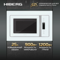 Встраиваемая микроволновая печь Hiberg VM 8505 W, белый