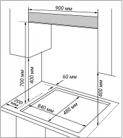 Газовая варочная панель Hiberg VM 9155 B, черный