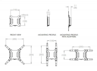 Кронштейн настенный для телевизора OmniMount OS50F Black, черный